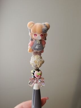 Handmade Plush Doll Box Cutter Exacto Knife - Pink, Gray, Cream